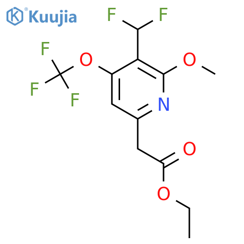 Ethyl 3-(difluoromethyl)-2-methoxy-4-(trifluoromethoxy)pyridine-6-acetate structure