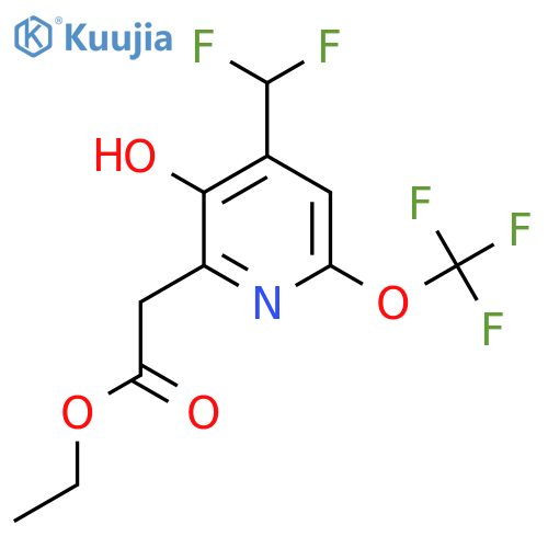 Ethyl 4-(difluoromethyl)-3-hydroxy-6-(trifluoromethoxy)pyridine-2-acetate structure