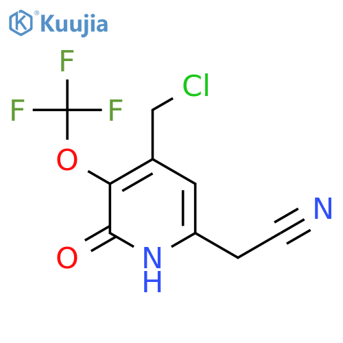 4-(Chloromethyl)-2-hydroxy-3-(trifluoromethoxy)pyridine-6-acetonitrile structure