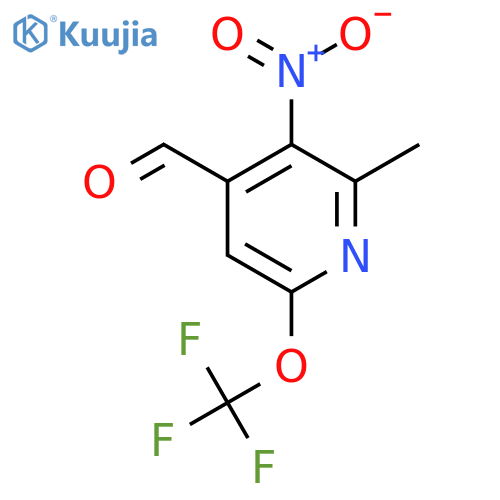 2-Methyl-3-nitro-6-(trifluoromethoxy)pyridine-4-carboxaldehyde structure