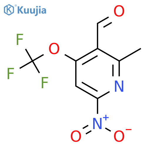2-Methyl-6-nitro-4-(trifluoromethoxy)pyridine-3-carboxaldehyde structure