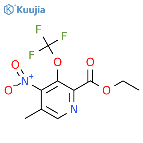 Ethyl 5-methyl-4-nitro-3-(trifluoromethoxy)pyridine-2-carboxylate structure