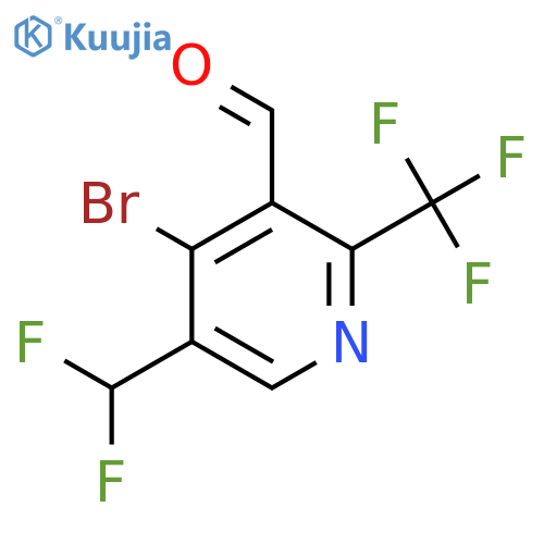 4-Bromo-5-(difluoromethyl)-2-(trifluoromethyl)pyridine-3-carboxaldehyde structure
