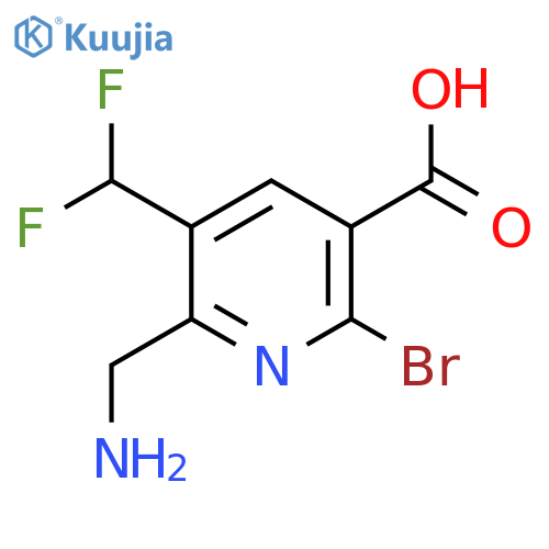 2-(Aminomethyl)-6-bromo-3-(difluoromethyl)pyridine-5-carboxylic acid structure