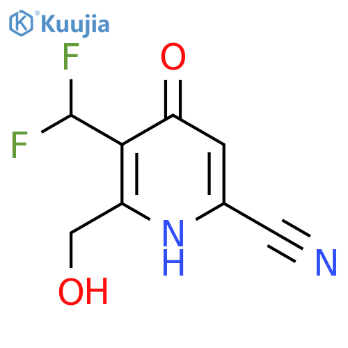 6-Cyano-3-(difluoromethyl)-4-hydroxypyridine-2-methanol structure