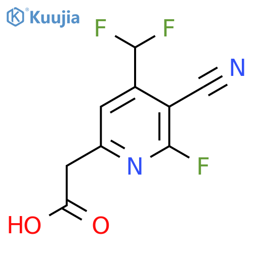 3-Cyano-4-(difluoromethyl)-2-fluoropyridine-6-acetic acid structure