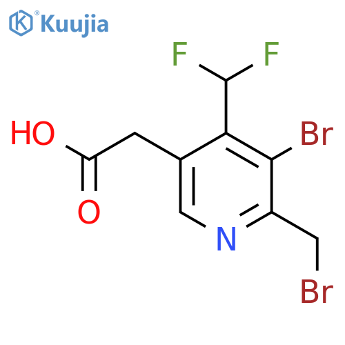 3-Bromo-2-(bromomethyl)-4-(difluoromethyl)pyridine-5-acetic acid structure