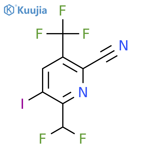 2-Cyano-6-(difluoromethyl)-5-iodo-3-(trifluoromethyl)pyridine structure
