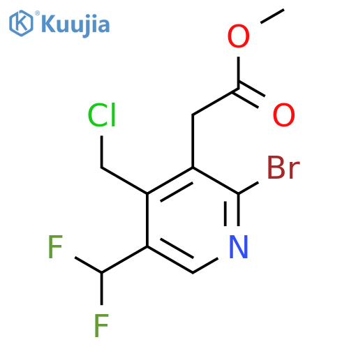 Methyl 2-bromo-4-(chloromethyl)-5-(difluoromethyl)pyridine-3-acetate structure