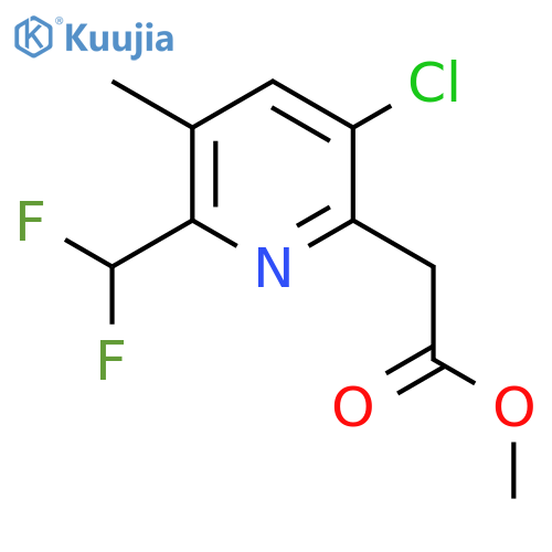 Methyl 5-chloro-2-(difluoromethyl)-3-methylpyridine-6-acetate structure