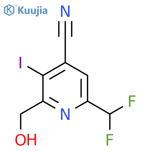 4-Cyano-6-(difluoromethyl)-3-iodopyridine-2-methanol structure