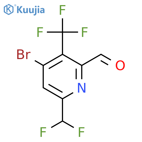 4-Bromo-6-(difluoromethyl)-3-(trifluoromethyl)pyridine-2-carboxaldehyde structure