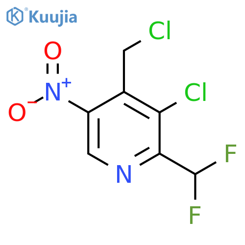 3-Chloro-4-(chloromethyl)-2-(difluoromethyl)-5-nitropyridine structure