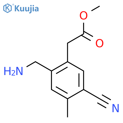 Methyl 2-aminomethyl-5-cyano-4-methylphenylacetate structure
