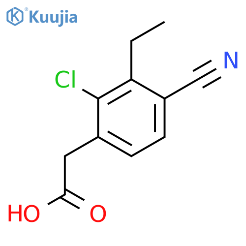 2-Chloro-4-cyano-3-ethylphenylacetic acid structure