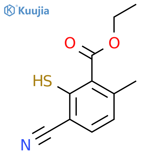 Ethyl 3-cyano-2-mercapto-6-methylbenzoate structure