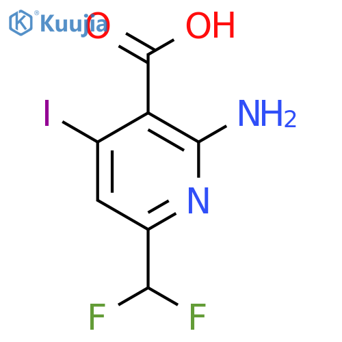 2-Amino-6-(difluoromethyl)-4-iodopyridine-3-carboxylic acid structure
