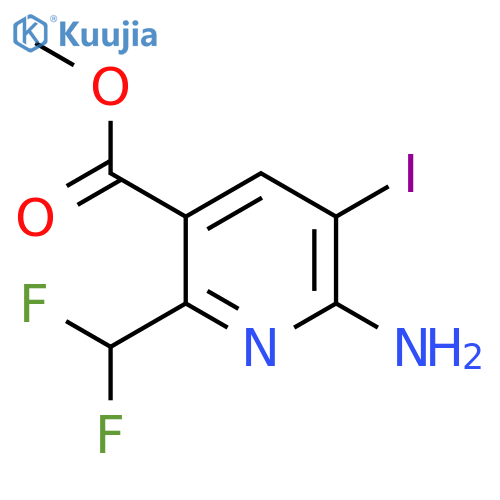 Methyl 2-amino-6-(difluoromethyl)-3-iodopyridine-5-carboxylate structure