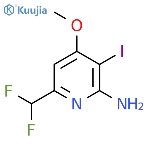 2-Amino-6-(difluoromethyl)-3-iodo-4-methoxypyridine structure
