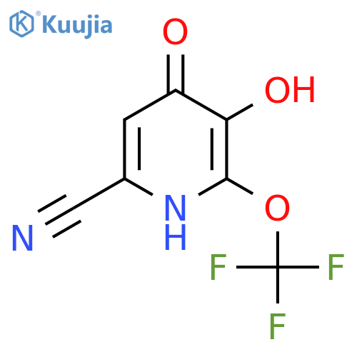 6-Cyano-3,4-dihydroxy-2-(trifluoromethoxy)pyridine structure