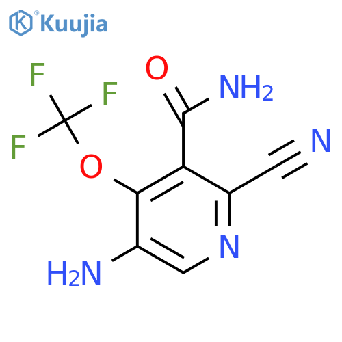 5-Amino-2-cyano-4-(trifluoromethoxy)pyridine-3-carboxamide structure