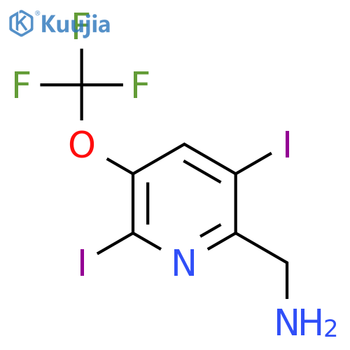 2-(Aminomethyl)-3,6-diiodo-5-(trifluoromethoxy)pyridine structure