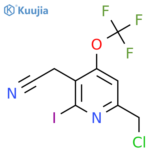 6-(Chloromethyl)-2-iodo-4-(trifluoromethoxy)pyridine-3-acetonitrile structure