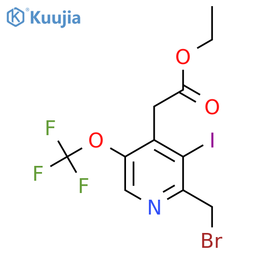Ethyl 2-(bromomethyl)-3-iodo-5-(trifluoromethoxy)pyridine-4-acetate structure