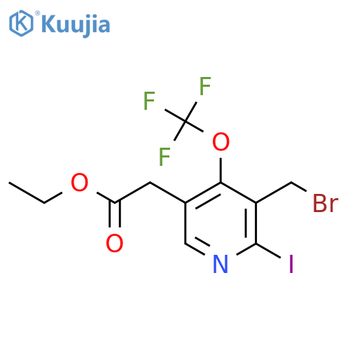 Ethyl 3-(bromomethyl)-2-iodo-4-(trifluoromethoxy)pyridine-5-acetate structure