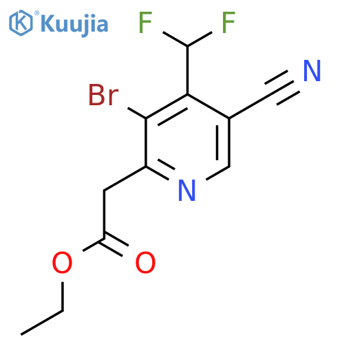 Ethyl 3-bromo-5-cyano-4-(difluoromethyl)pyridine-2-acetate structure