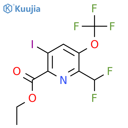 Ethyl 2-(difluoromethyl)-5-iodo-3-(trifluoromethoxy)pyridine-6-carboxylate structure