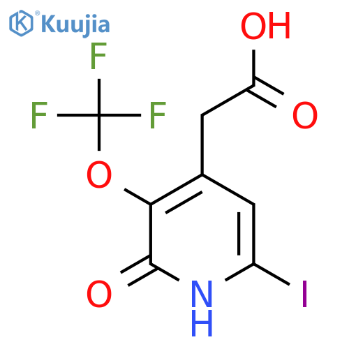 2-Hydroxy-6-iodo-3-(trifluoromethoxy)pyridine-4-acetic acid structure