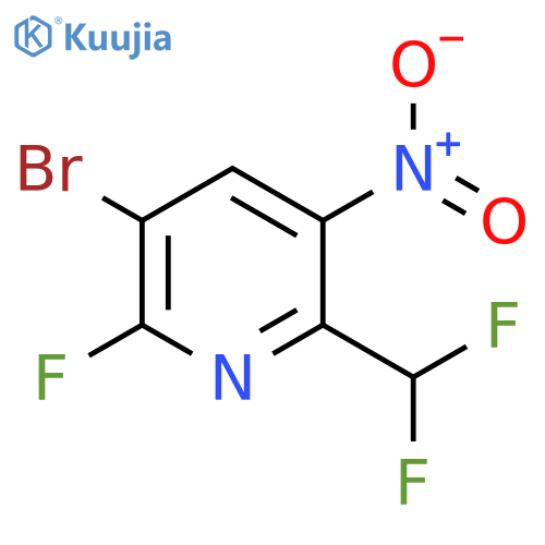 3-Bromo-6-(difluoromethyl)-2-fluoro-5-nitropyridine structure