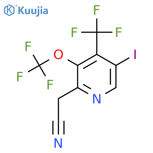 5-Iodo-3-(trifluoromethoxy)-4-(trifluoromethyl)pyridine-2-acetonitrile structure