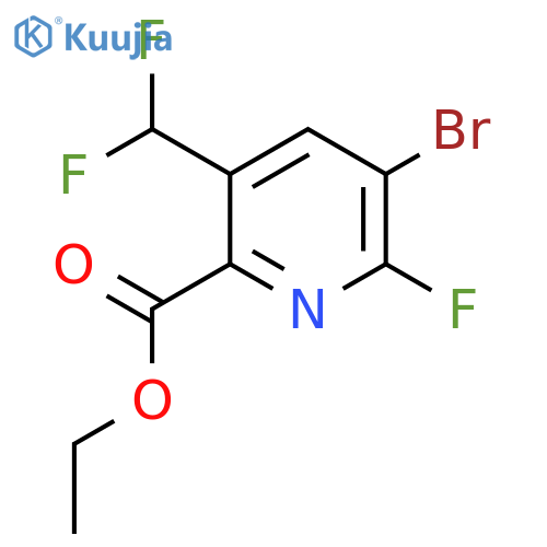 Ethyl 3-bromo-5-(difluoromethyl)-2-fluoropyridine-6-carboxylate structure