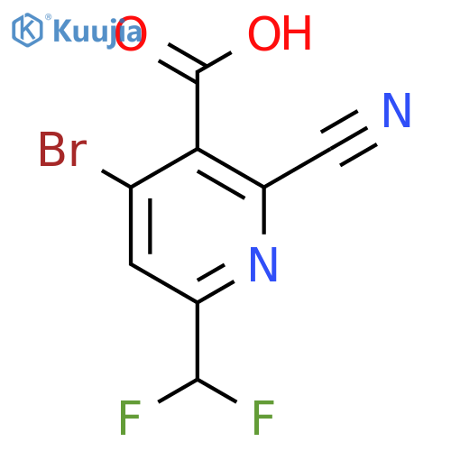 4-Bromo-2-cyano-6-(difluoromethyl)pyridine-3-carboxylic acid structure