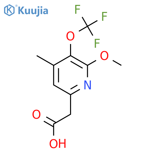 2-Methoxy-4-methyl-3-(trifluoromethoxy)pyridine-6-acetic acid structure