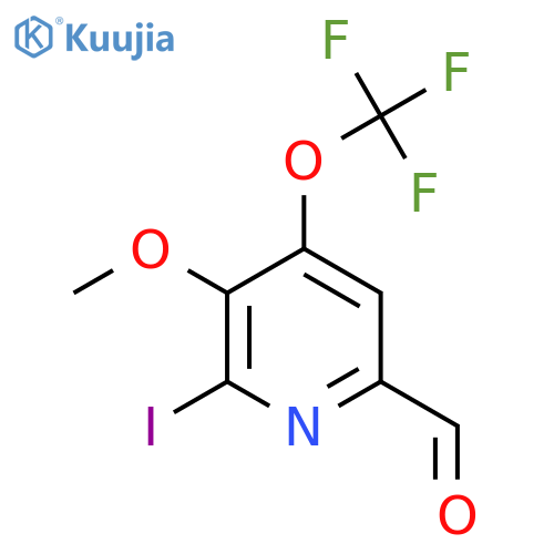 2-Iodo-3-methoxy-4-(trifluoromethoxy)pyridine-6-carboxaldehyde structure
