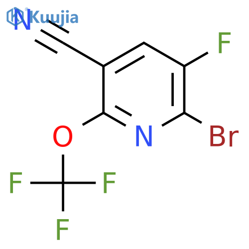 2-Bromo-5-cyano-3-fluoro-6-(trifluoromethoxy)pyridine structure