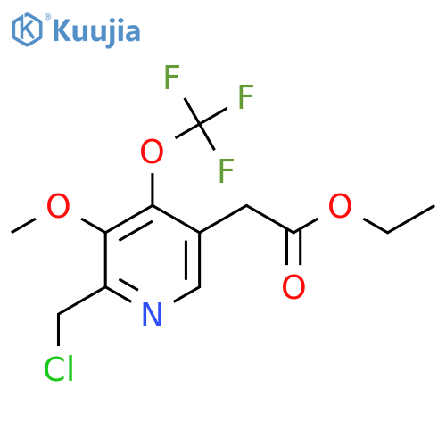 Ethyl 2-(chloromethyl)-3-methoxy-4-(trifluoromethoxy)pyridine-5-acetate structure