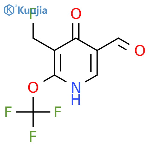 3-(Fluoromethyl)-4-hydroxy-2-(trifluoromethoxy)pyridine-5-carboxaldehyde structure