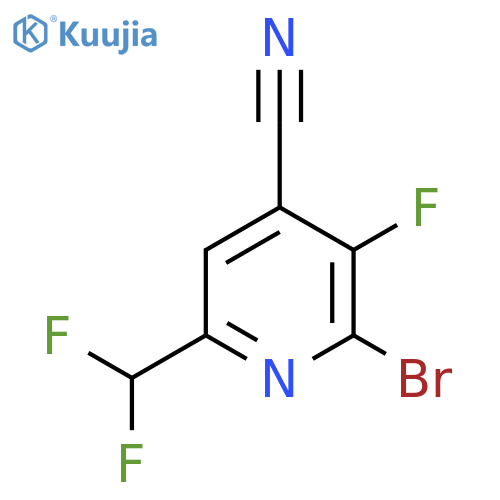 2-Bromo-4-cyano-6-(difluoromethyl)-3-fluoropyridine structure