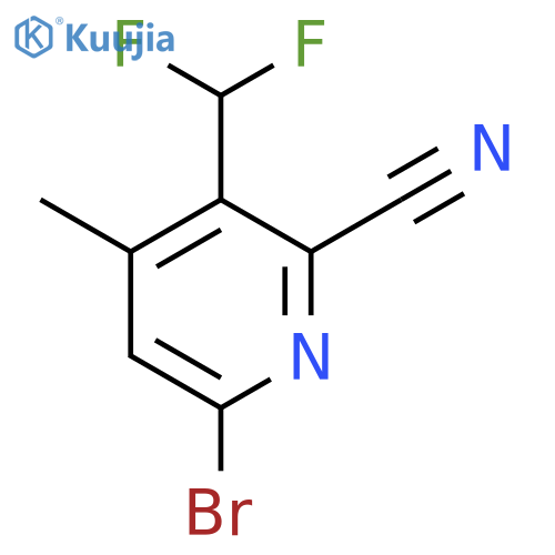 6-Bromo-2-cyano-3-(difluoromethyl)-4-methylpyridine structure