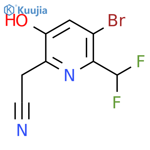 3-Bromo-2-(difluoromethyl)-5-hydroxypyridine-6-acetonitrile structure