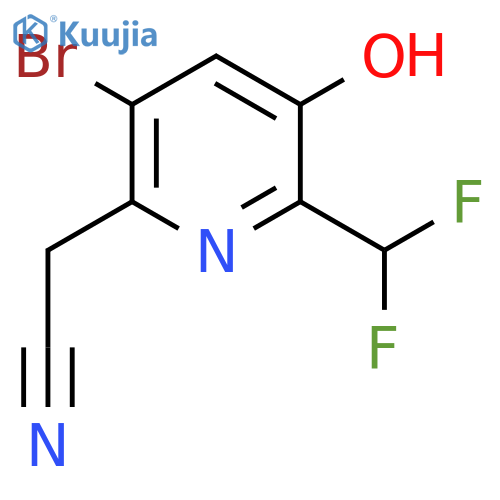 5-Bromo-2-(difluoromethyl)-3-hydroxypyridine-6-acetonitrile structure