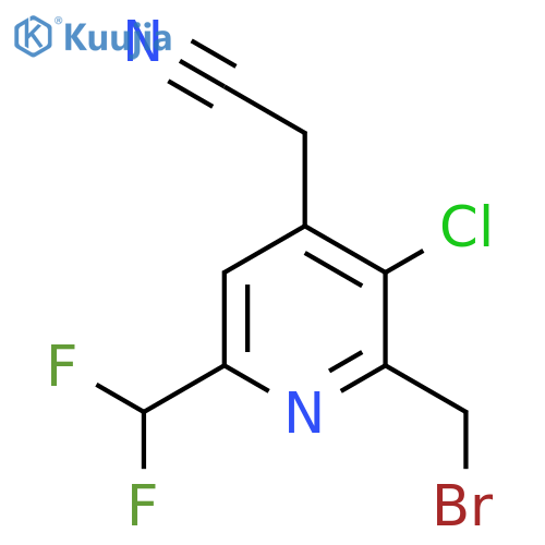 2-(Bromomethyl)-3-chloro-6-(difluoromethyl)pyridine-4-acetonitrile structure