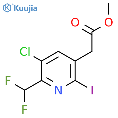 Methyl 3-chloro-2-(difluoromethyl)-6-iodopyridine-5-acetate structure