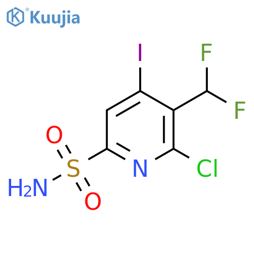 2-Chloro-3-(difluoromethyl)-4-iodopyridine-6-sulfonamide structure