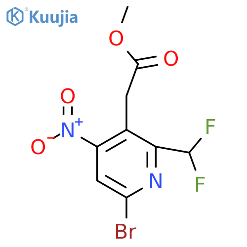 Methyl 6-bromo-2-(difluoromethyl)-4-nitropyridine-3-acetate structure