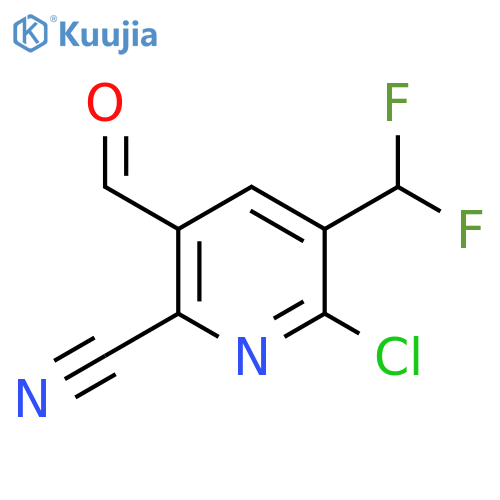 2-Chloro-6-cyano-3-(difluoromethyl)pyridine-5-carboxaldehyde structure